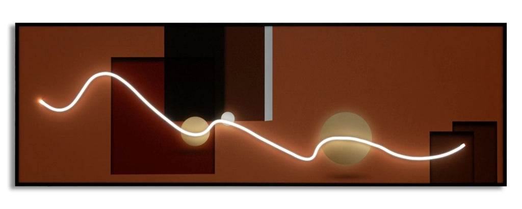 Stampa con LED su Tela Abstract 150x3,5x50 cm in Tela e Plastica e MDF Multicolor