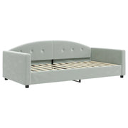 Letto singolo | Letto per adulti | Letto da Giorno Grigio Chiaro 100x200 cm in Velluto