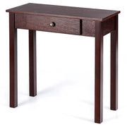 Tavolo consolle multifunzionale 71 x 30 x 71 cm con pratico cassetto e design retrò in MDF marrone 20_0018136
