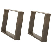 Gambe per Tavolino da Caffè a Forma di U 2 pz Acciaio Naturale 70x(42-43) cm Acciaio