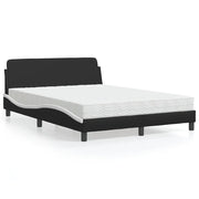 Letto con Materasso-Struttura Letto con Materasso Dover Nero e Bianco 140x200 cm in Similpelle