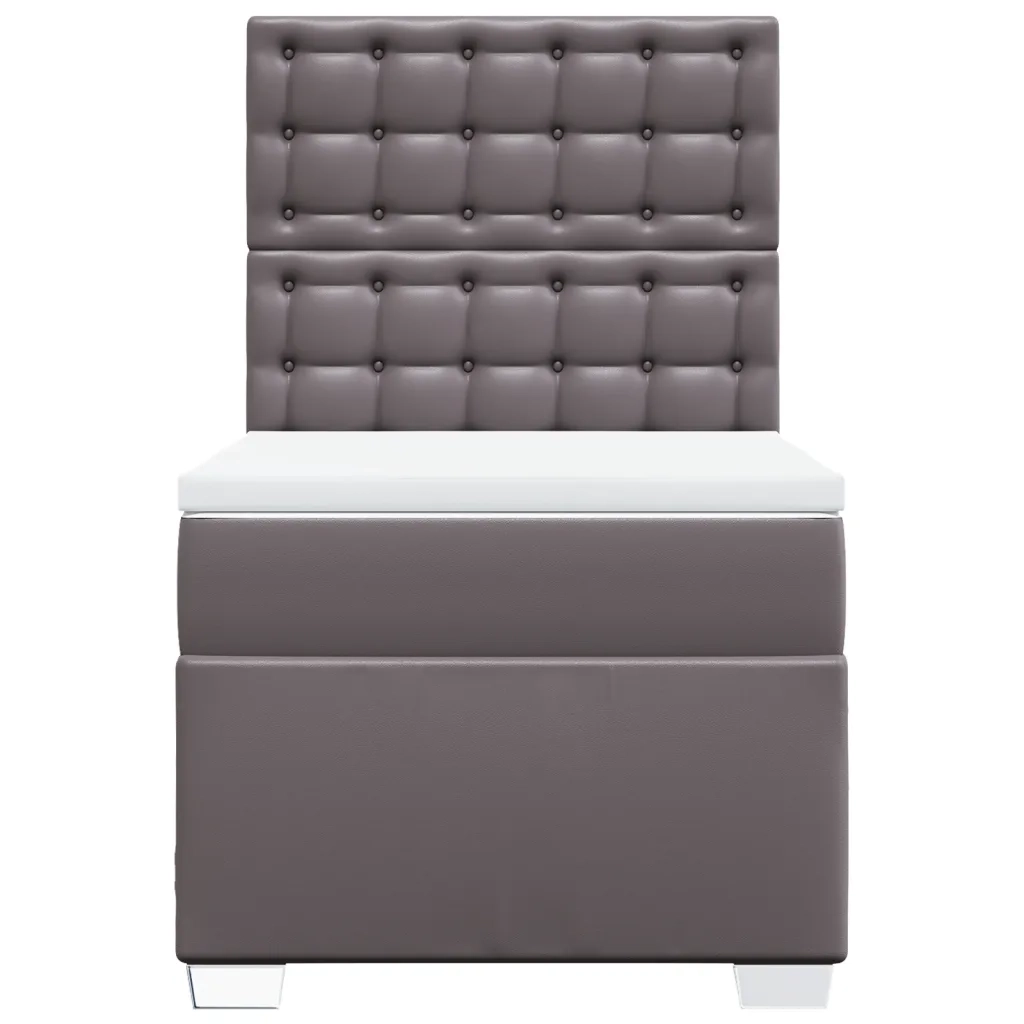 Giroletto a Molle con Materasso Grigio 100x200 cm in Similpelle