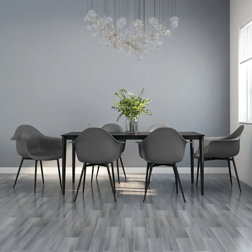 Sedie da Pranzo 6 pz Grigie in PP 3082358
