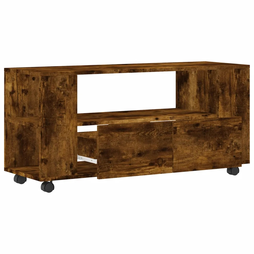 Mobile TV Rovere Fumo 102x34,5x43 cm in Legno Multistrato 833747