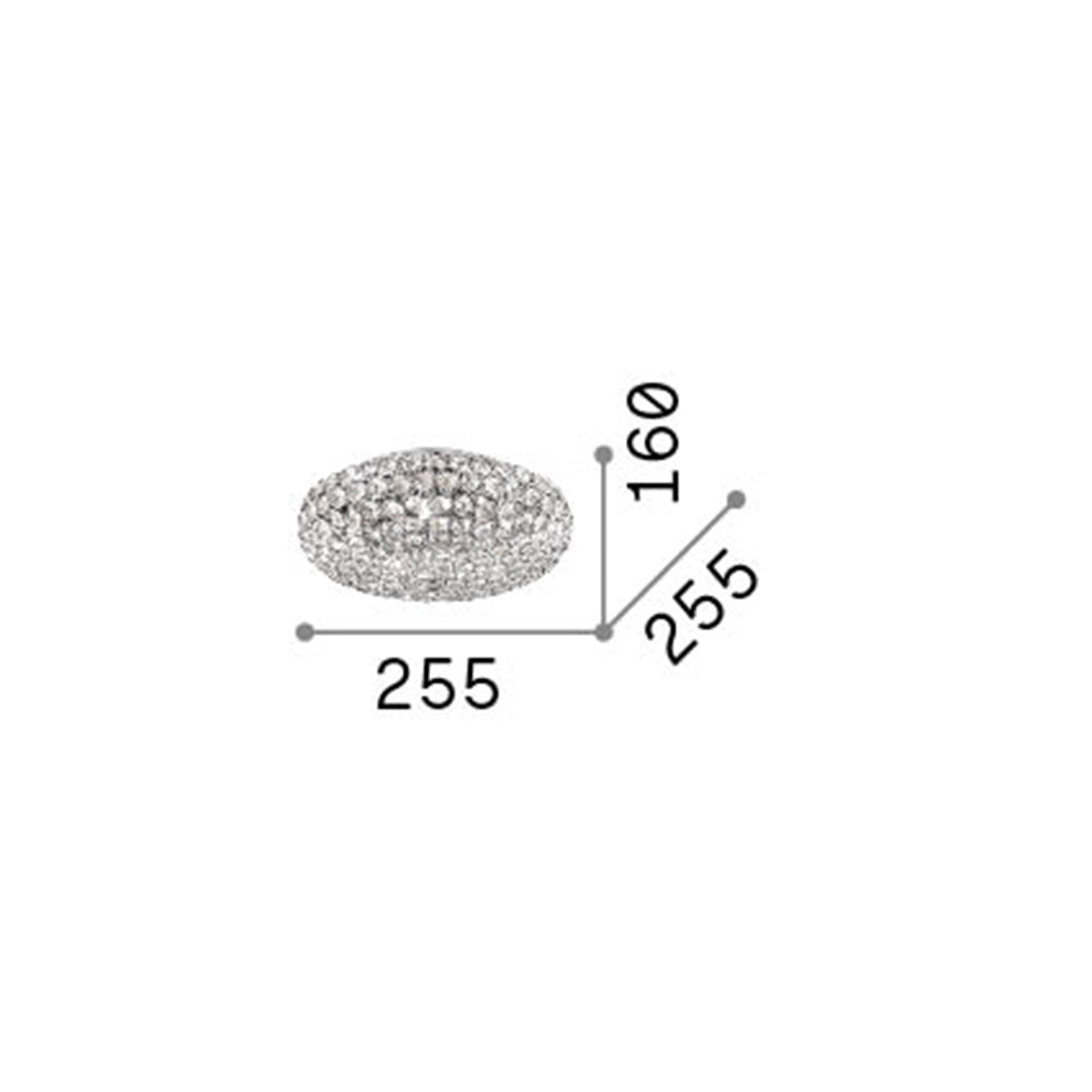 Plafoniera Contemporanea King Metallo-Cristallo Cromo 3 Luci G9 3W 3000K