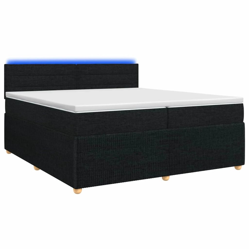 Letto box spring con materasso Nero 200 x 200 cm Tessuto 3453004