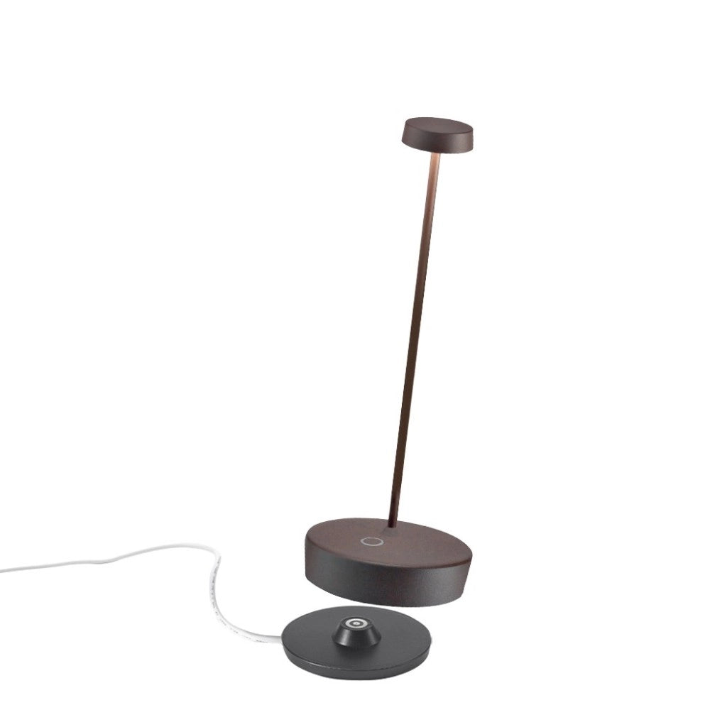 Zafferano Lampada a led da tavolo Swap Pro Corten ricaricabile e dimmerabile 2200-2700-3000K - 9h massima potenza