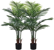Palmartefice in Fibra di Vetro da 120cm in un Pacchetto da 2, Pianta Artificiale di Palma Tropicale con Vaso Nero, Areca in Fibra di Vetro per Ambiente di Casa, Ufficio, Salotto, Arredamento Interno