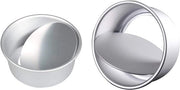 Set di due Cakevormi in Alluminio con Base Removibile per Torta di Matrimonio, Compleanno e Natale - Set di 2 pezzi - 15 cm e 20 cm - Color Argento