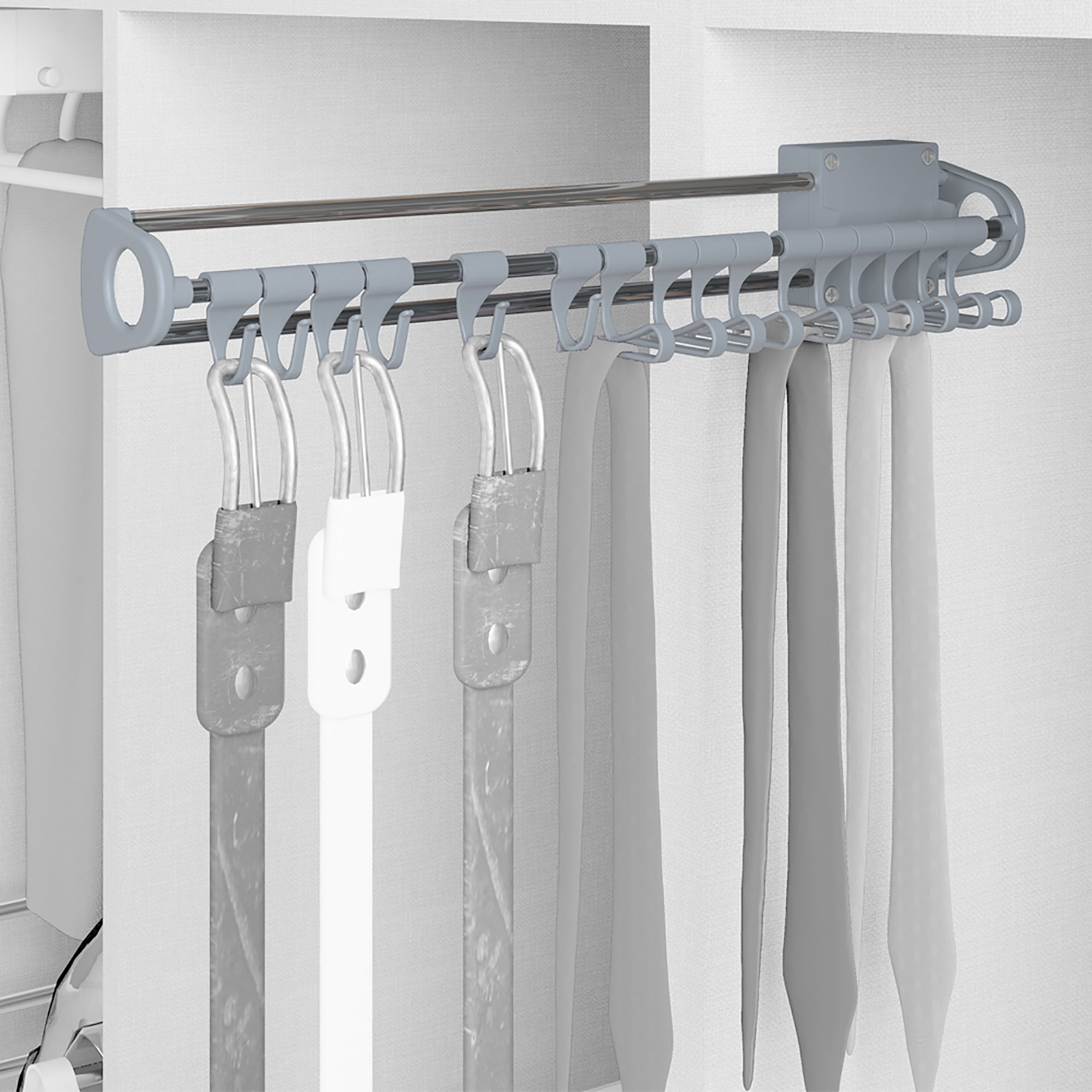 Porta Cravatte Laterale Estraibile Imballo 10 Pezzi Verniciato Alluminio Emuca