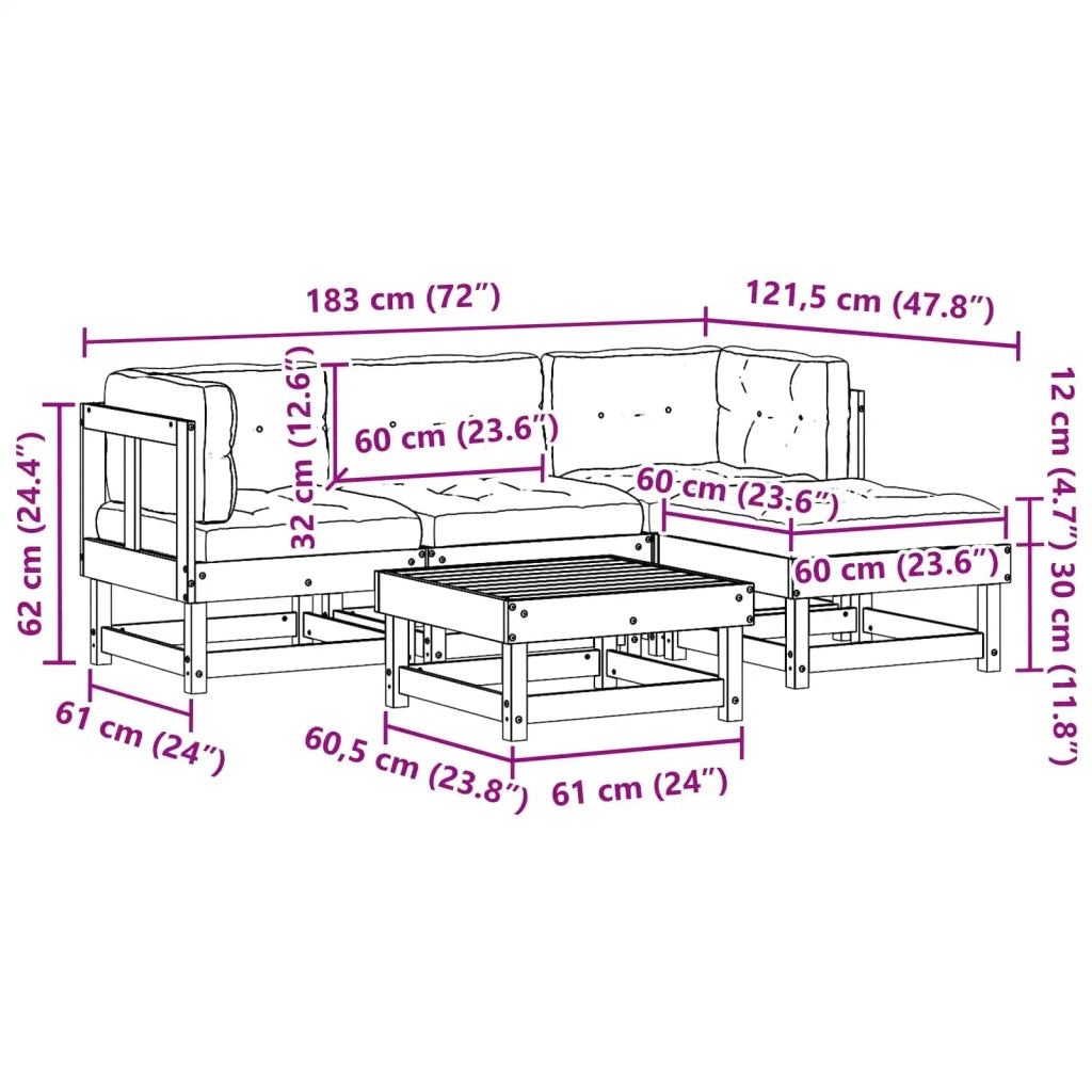 Set Lounge da Giardino 15 pcs Marrone Cerato 3418118
