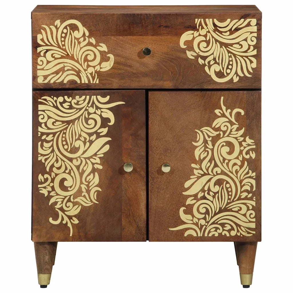 Comodino con porta con cassetto Marrone miele 50 x 33 x 60 cm 4018747