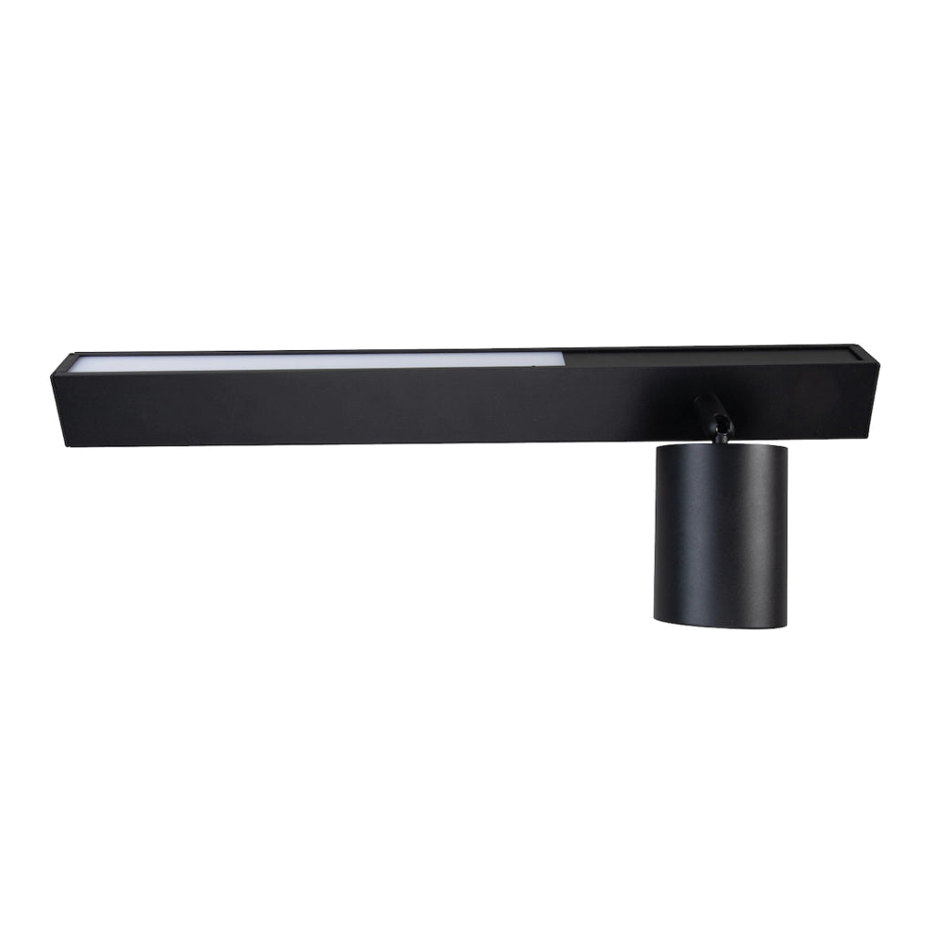 Applique nera destra Magnet LED 5W CCT + GU10 lettura