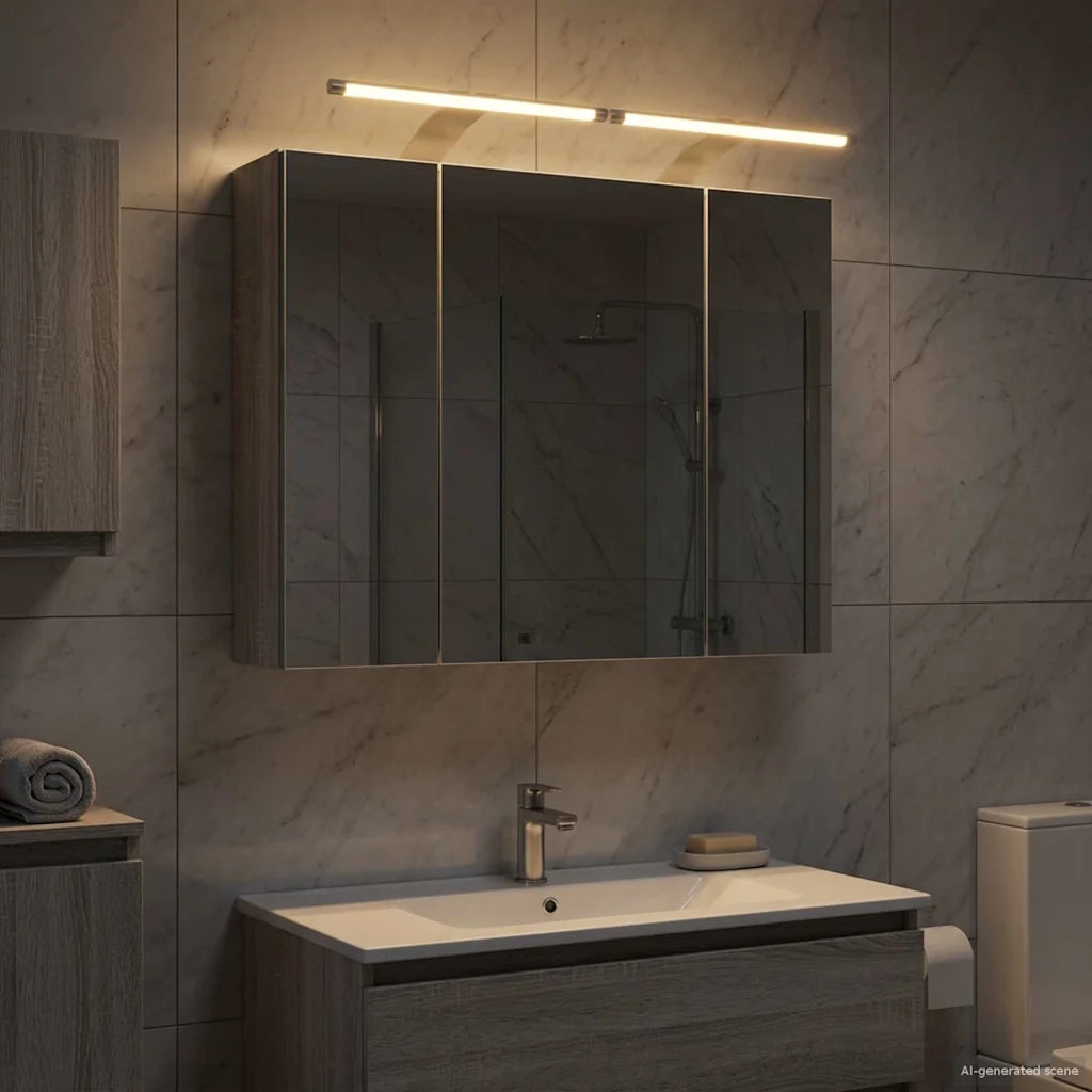 Mobiletto per specchio da bagno Grigio Sonoma 60 x 14,5 x 50 cm 889084