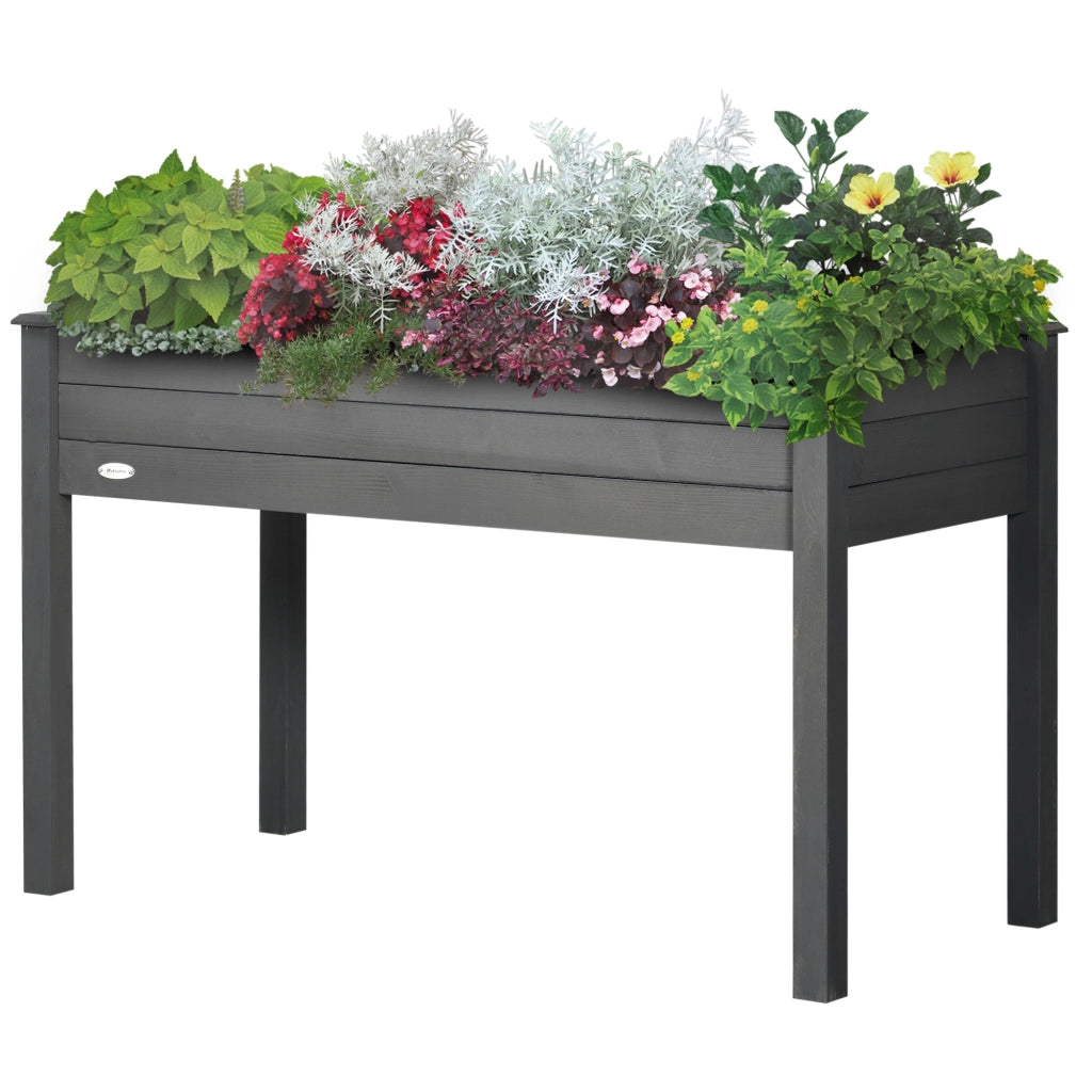 Letto da Giardino Elevato in Legno ¨C zephmum ¨C 122.5x56.5x76 cm Grigio