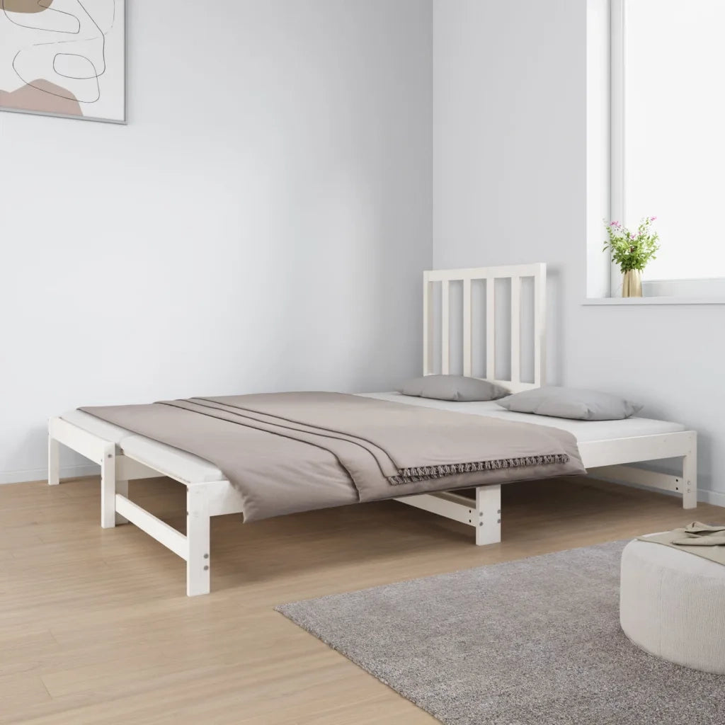 Dormeuse Estraibile Bianca 2x(90x190) cm Legno Massello di Pino 3124753
