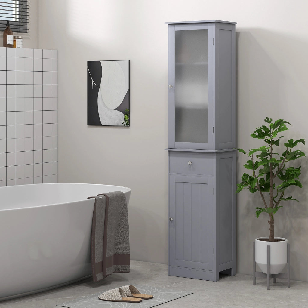 Mobile Bagno Sospeso con Anta Acrilica ¨C zephmum ¨C Grigio 60x30x