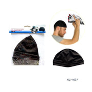 Trade Shop - Calotta Sottocasco Cappello In Fibra Naturale Di Seta Per Moto Bici Nero Xc-1697 -