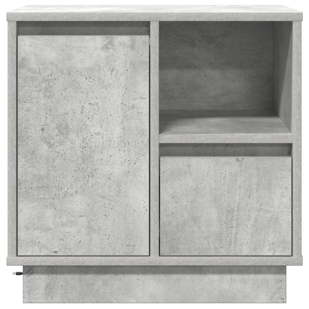 Comodino con LED Grigio Cemento 50x34.5x50 cm