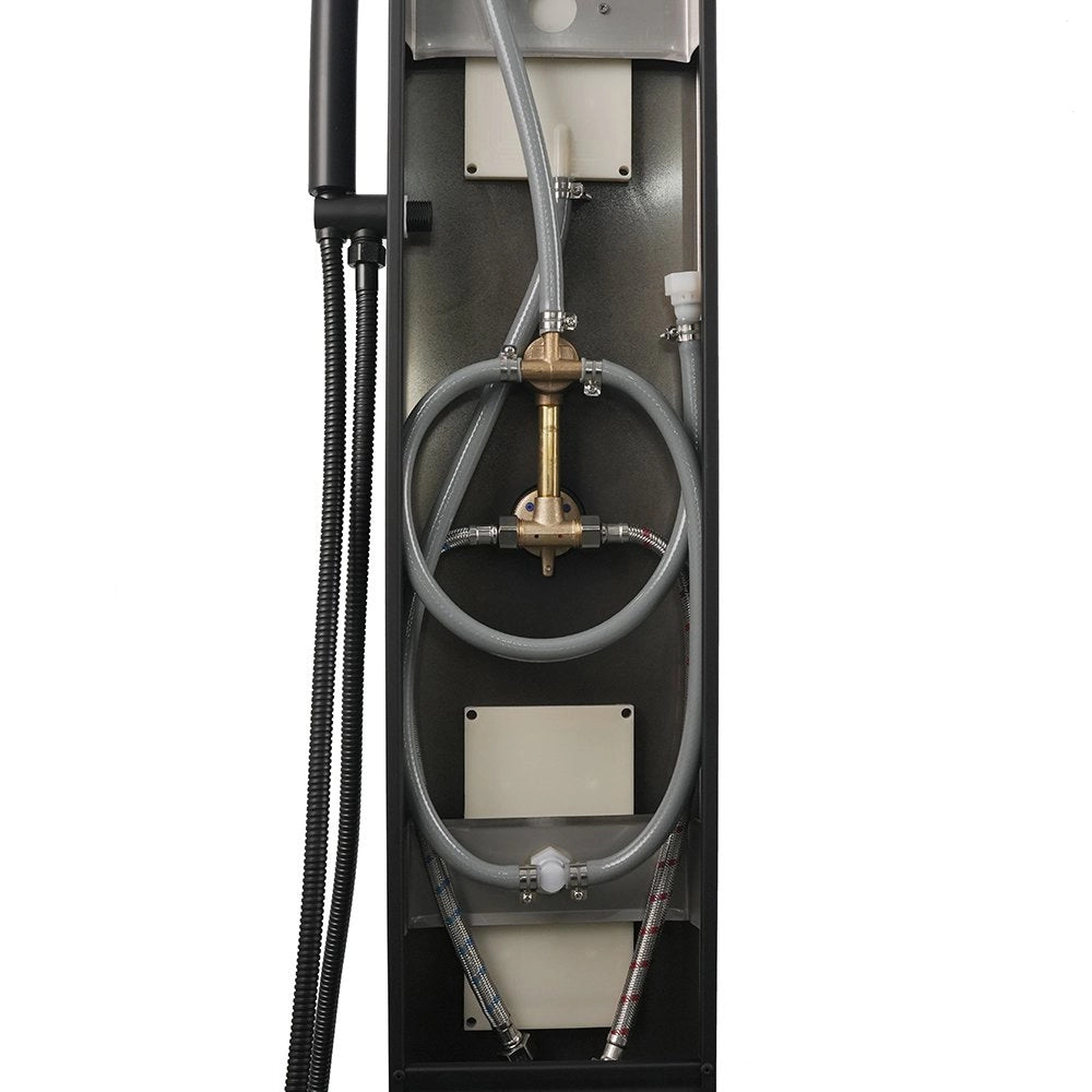 Colonna doccia pannello idromassaggio effetto cascata YH8124 SIDNEY - Nero