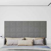 Testiera da Parete 12 pcs Grigio 30 x 30 cm Pelle Sintetica 42046512