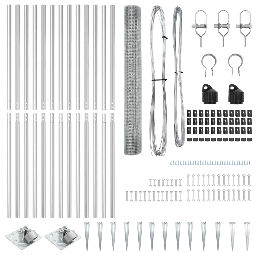 Recinzione in Filo Saldati con 13 Picchetti 1.2x25 m Acciaio Galvanizzato