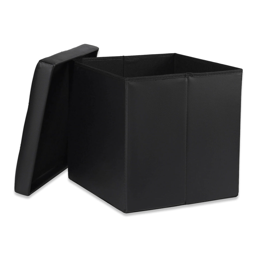 Valora POUF PIEGHEVOLE L Contenitore Nero Ecopelle x8