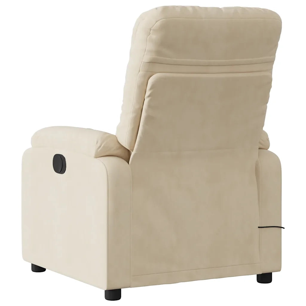 Divano Sedia-Poltrona Reclinabile Massaggiante Elettrica Crema Microfibra 927700