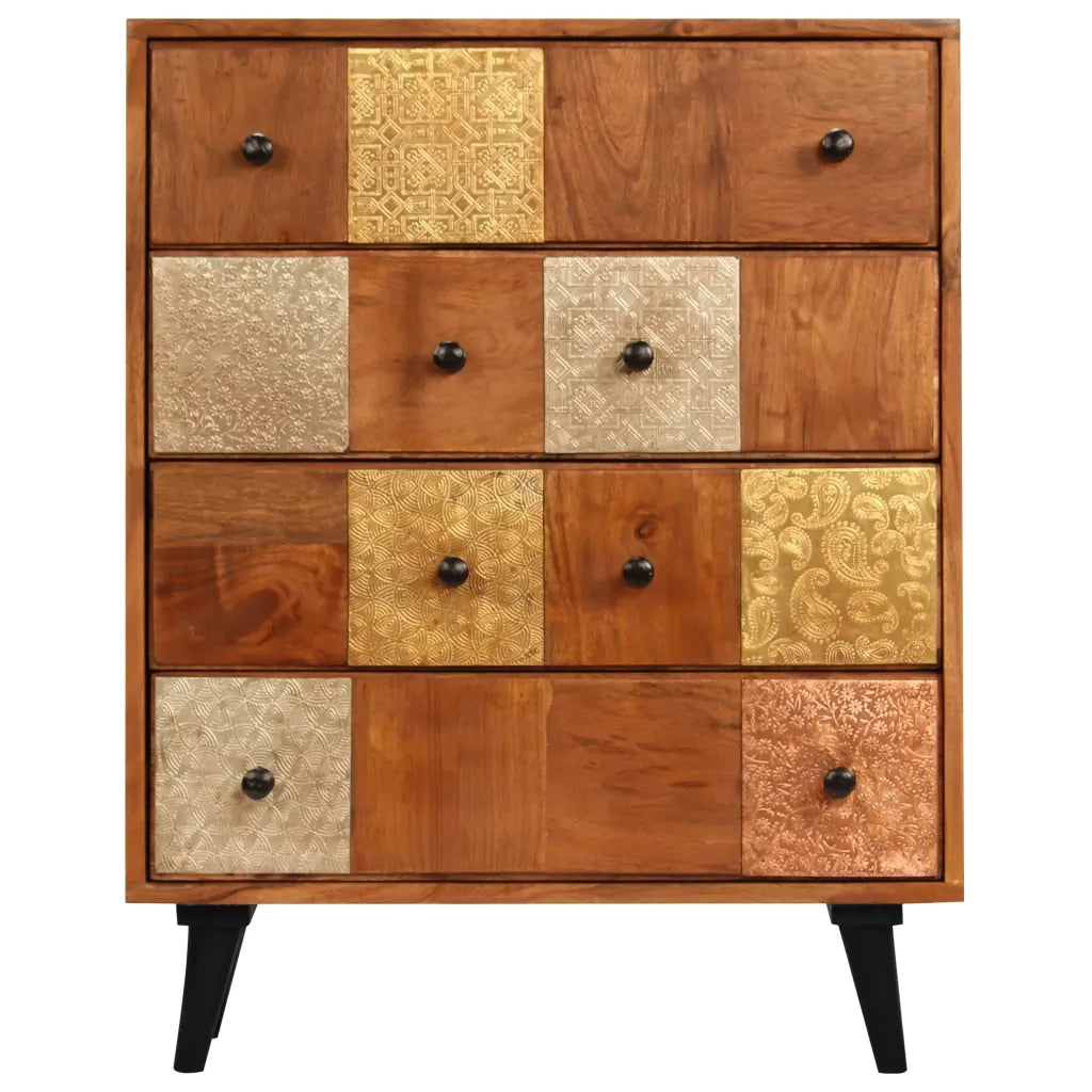 Cassettiera 60x30x75 cm in Legno Massello d'Acacia 247681