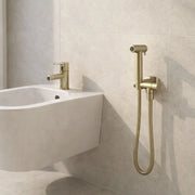 Idroscopino wc doccetta ottone portatile shutoff monogetto con leva ogomondo kit *** finitura- oro matt satinato tond...
