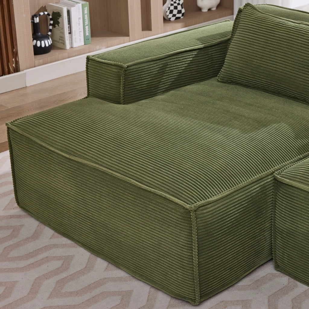 Divano 235.0x129.0x70.0 cm compatto in poliestere verde
