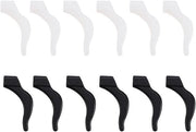 Brilhouder con Haken Antiscivolo e Oorpads in Silicone Nero e Translucido 6 Paia