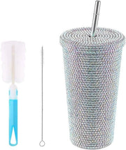 Set di Moka Glitter Diamond da 500 ml con Spazzola per Moka e Spazzola a Setole di Rattan