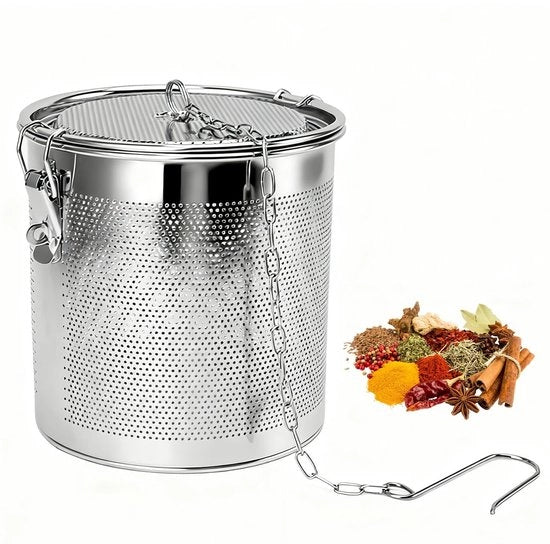 Infusore a erba - Setaccio extra fine - Acciaio inossidabile - Tè a infusione libera - Ideale per gli appassionati di tè - 4,3 L
