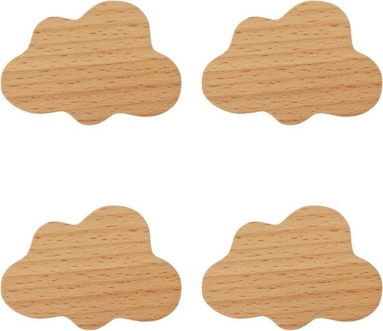 Set di Viti in Legno a Sfera - 4 Pezzi - Foglia di Betulla - Per Armadi a Specchio - Inclusi Viti e Tubo di Estensione