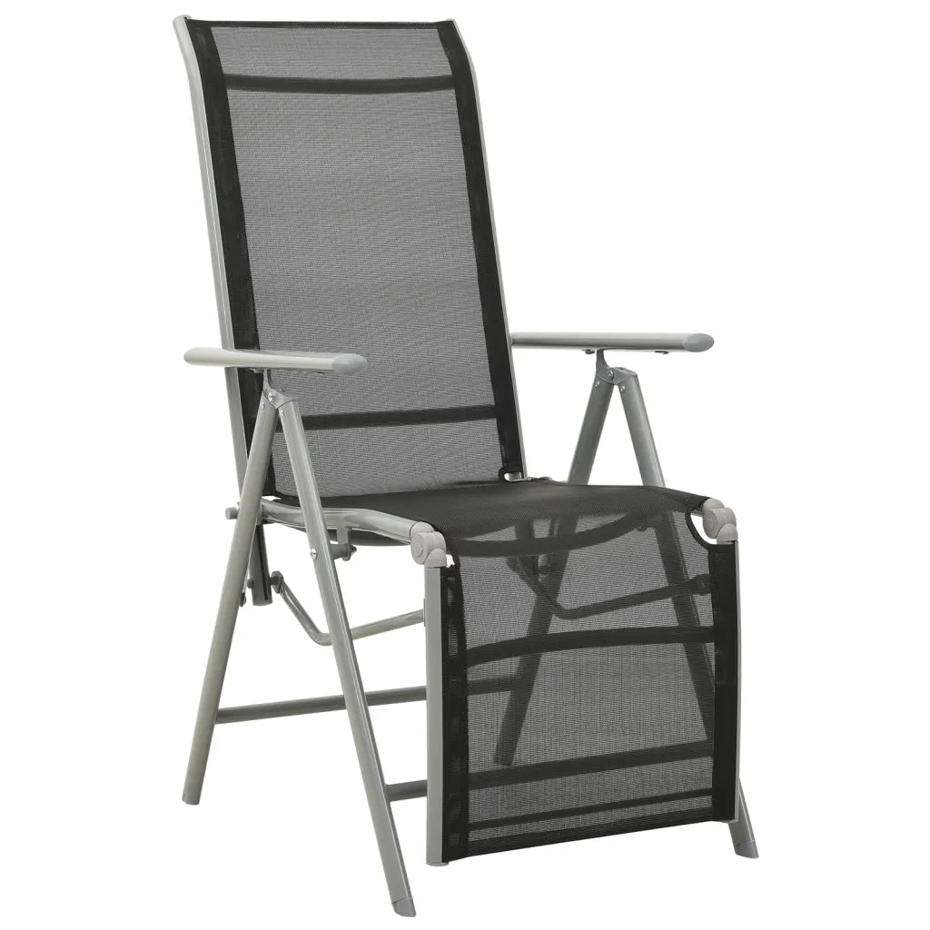 Sedie da Giardino Reclinabili 2 pz | Sedie da Esterno Textilene e Alluminio Argento