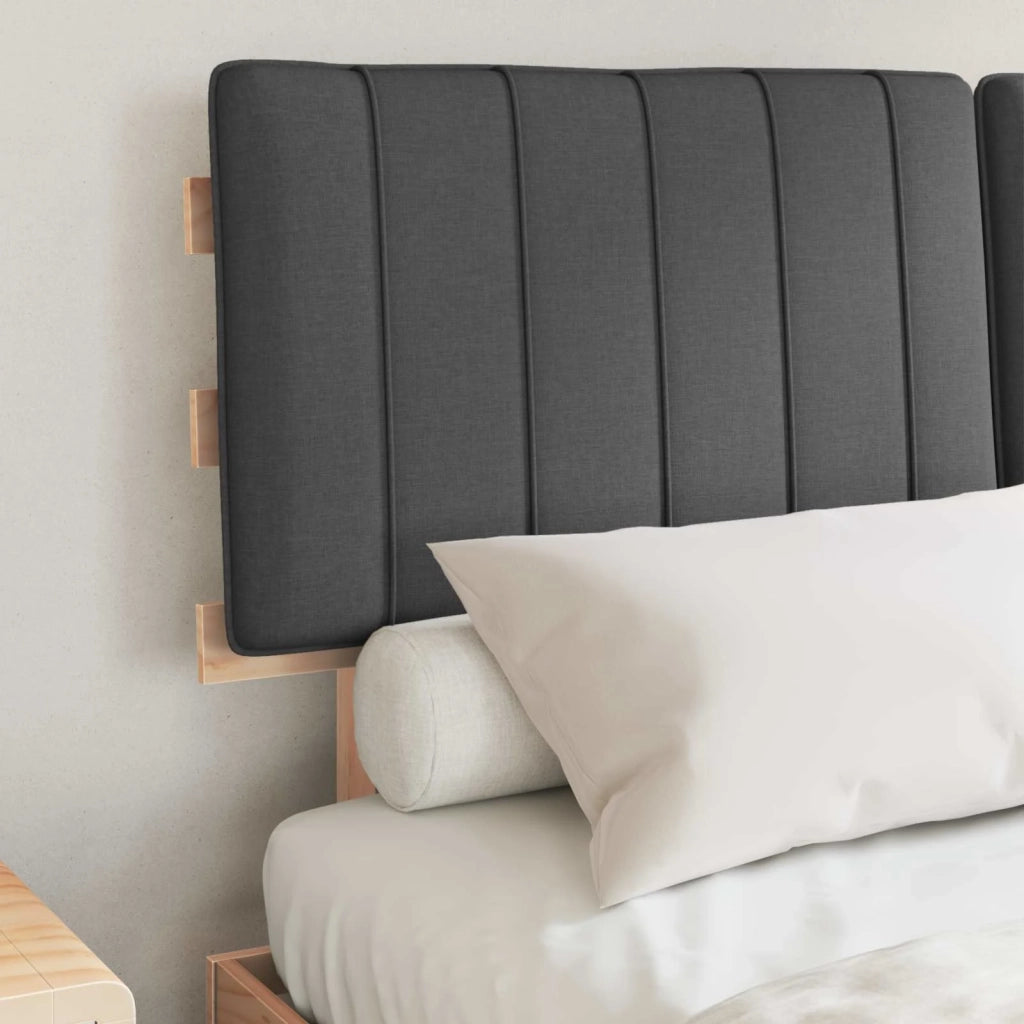 Letto con Testiera Rivestita Grigio scuro 140 x 190 cm 877495