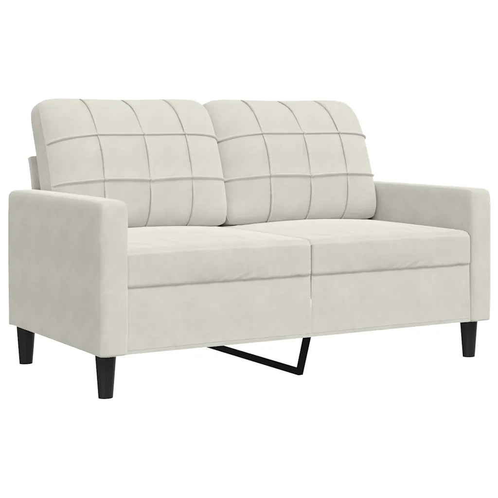 Set di Divani 4 pz con Cuscini Crema in Velluto