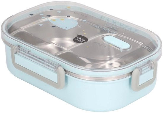 Tromba per Pane in Acciaio Inossidabile - Termica - Contenitore Portatile - Scuola/Picnic - Inclusa Cucchiaio - Dimensioni 21,5 x 15 x 6,5 cm