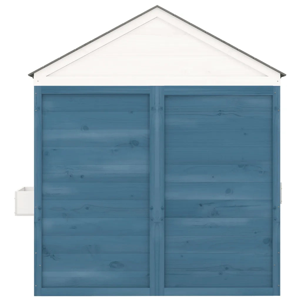 Casetta con Porta Chiudibile e Vasi Fiori Legno Massello Abete 93688