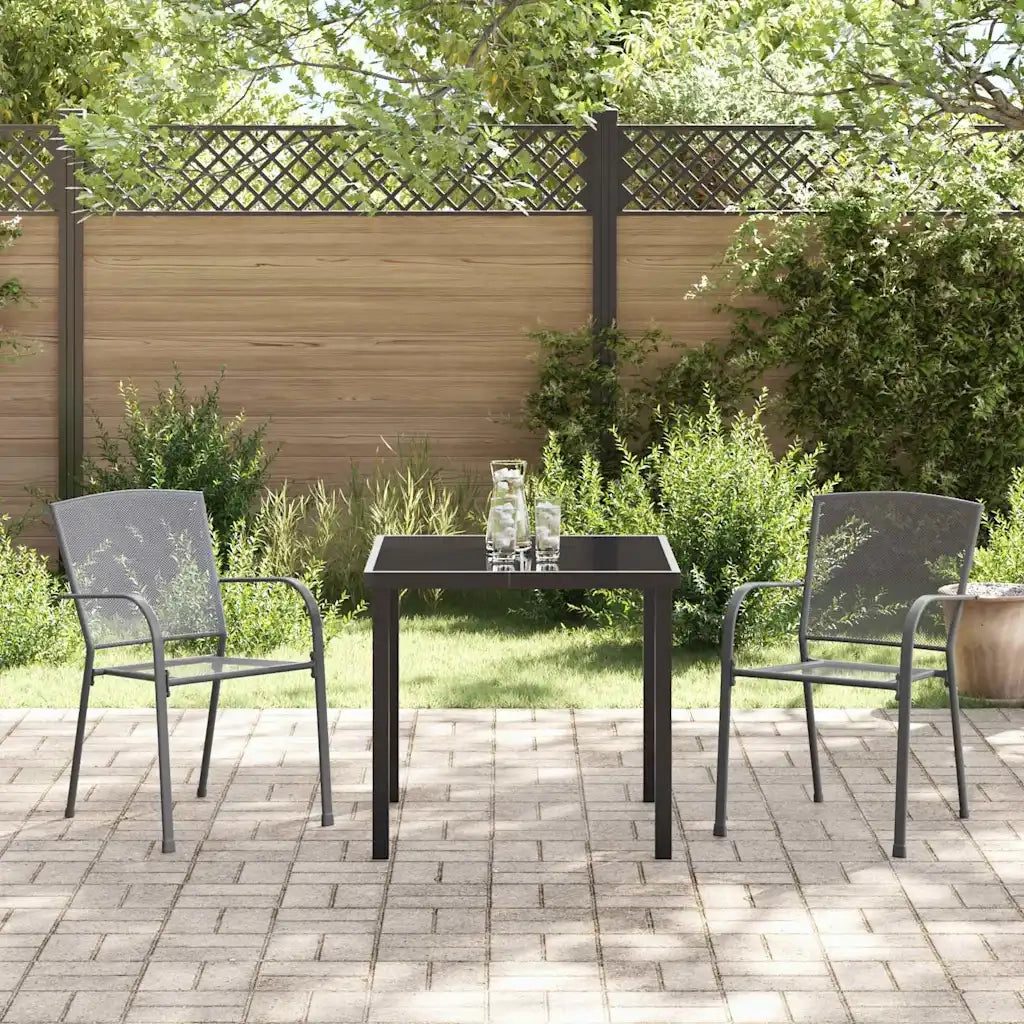 Set da Pranzo per Giardino 3 pcs Antracite