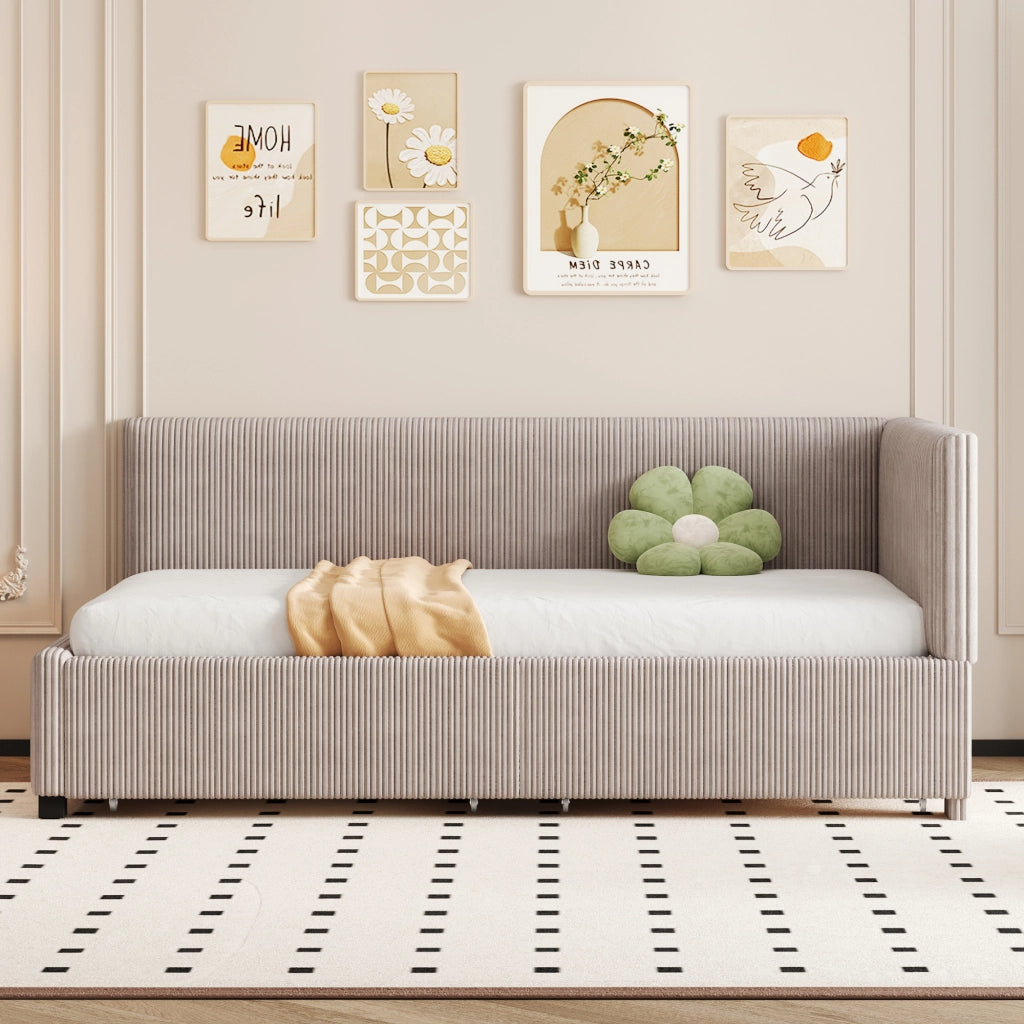 Letto poltrona funzionale in velluto grigio 90x200 cm