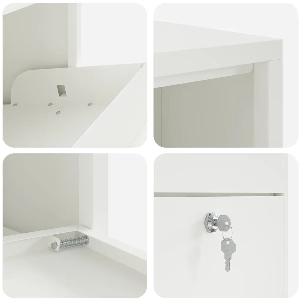 Cassetta per pacchi con porta Bianco 44 x 22 x 82 cm Acciaio CFW5268359