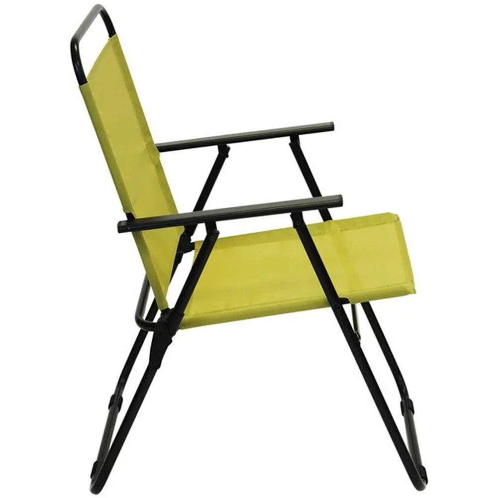 Set da Pranzo 6 Pezzi per Giardino Patio con Ombrellone 4 Sedie Pieghevoli Verde