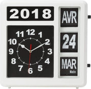 Orologio quadrato a flusso con calendario per ipovedenti e persone con Alzheimer - Indicazione oraria analogica 31 x 31 cm