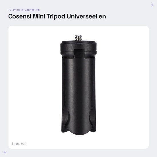 Tripode Mini Premium Qualità - Antiscivolo - Ripiegabile - Duraturo - Nero - Altezza 8 cm - Sostegno Stabile