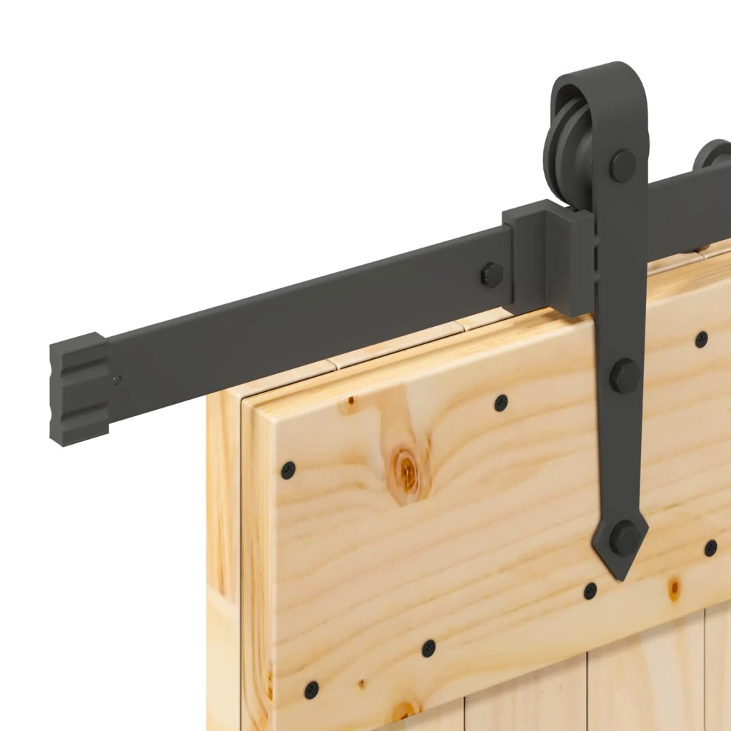 Porta scorrevole NARVIK Naturale e Nero 95 x 210 cm (213,5 cm) 3445393