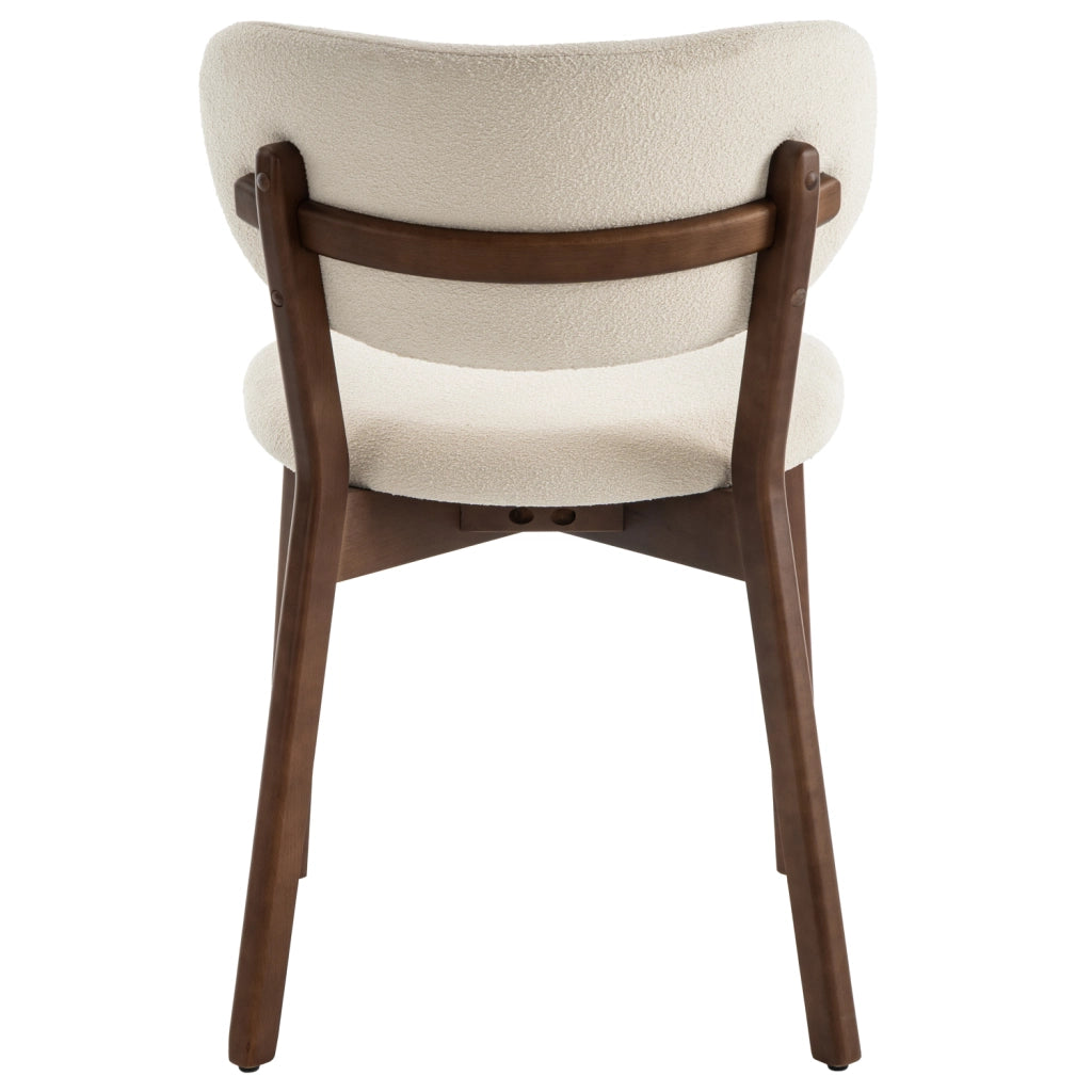 Set di 2 sedie AURA in legno scuro e tessuto boucle beige