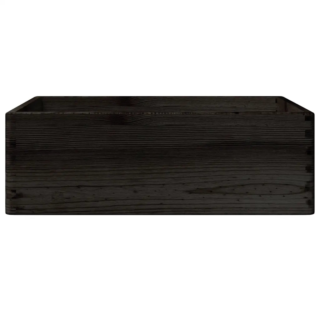 Scatola in Legno con Manici Nera 40x30x13 cm in Legno di Pino 4017399