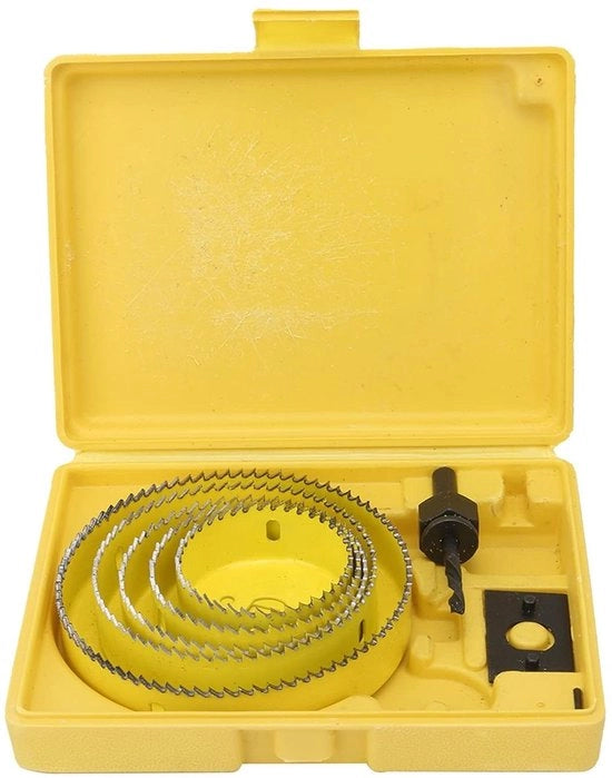 Set di sega per legno - Seghe per legno - Fai da te - Denti di acciaio a carbonio - 5 pezzi 64-127mm - Giallo